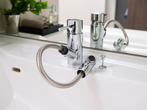 Bathing-wash room. Single lever mixing faucet