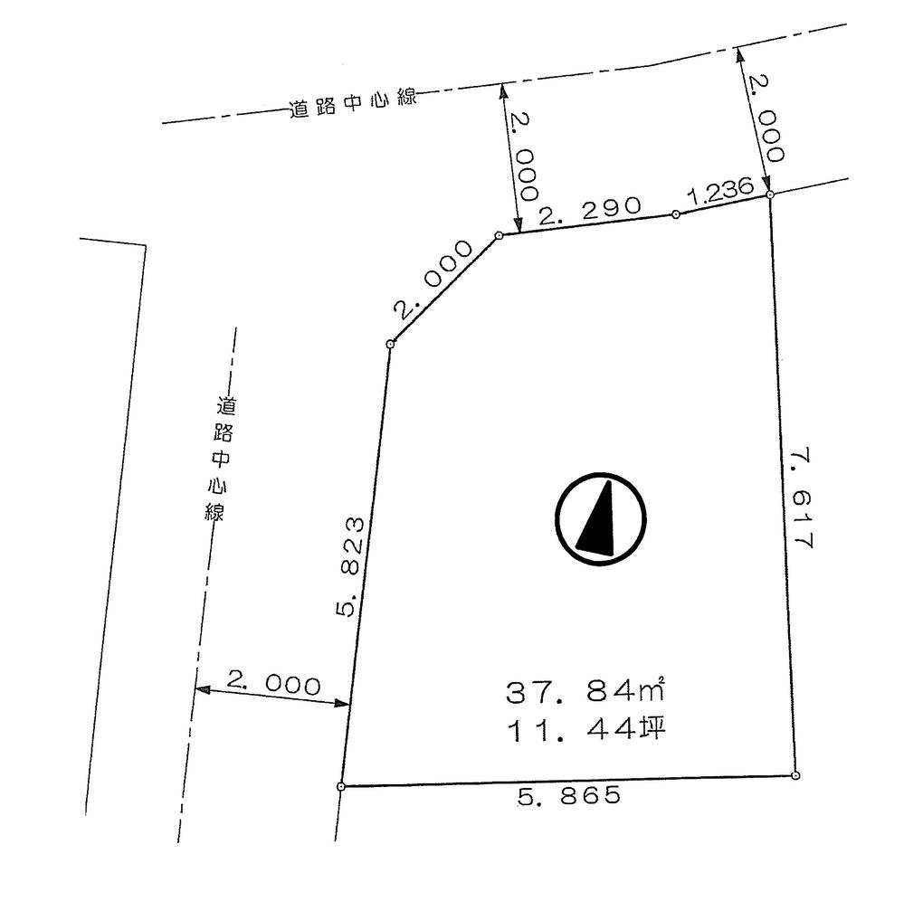 Compartment figure. Land price 10.8 million yen, Land area 37.84 sq m actual measurement area, Set is expected area after back. 
