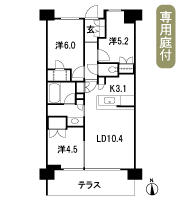 Floor: 3LD ・ K + WIC (walk-in closet), the occupied area: 64 sq m, Price: TBD
