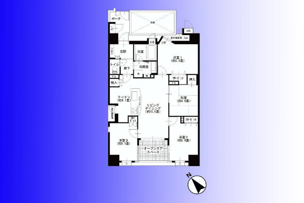 Floor plan. 4LDK, Price 31,900,000 yen, Occupied area 78.94 sq m   [Floor plan] Room facing the open-air space, Per yang ・ Ventilation is good.