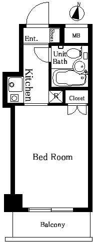 Floor plan. Price 4.7 million yen, Occupied area 15.65 sq m , Balcony area 2.3 sq m