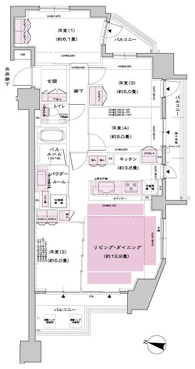 Floor: 4LD ・ K, the occupied area: 82.98 sq m, Price: 43,800,000 yen (tentative)