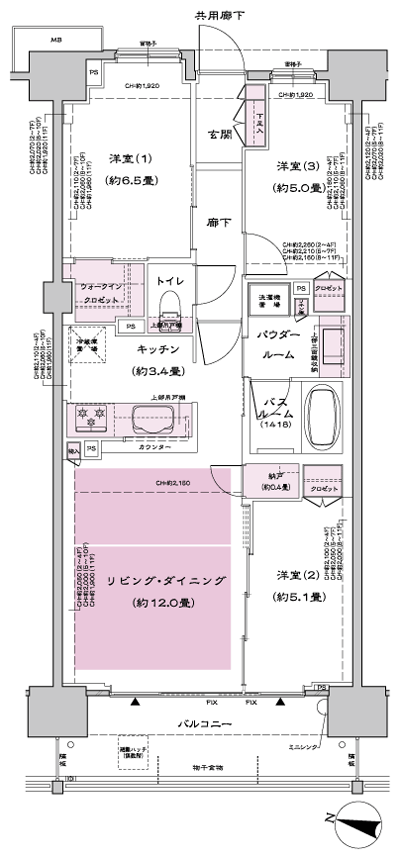 Floor: 3LD ・ K + N (storeroom) + WIC (walk-in closet), the occupied area: 70.33 sq m, Price: 35,500,000 yen, now on sale