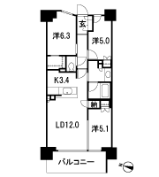 Floor: 3LD ・ K + N (storeroom) + WIC (walk-in closet), the occupied area: 70.05 sq m, Price: 36,600,000 yen, now on sale