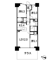 Floor: 3LD ・ K + N (storeroom) + WIC (walk-in closet), the occupied area: 70.05 sq m, Price: 30,300,000 yen (tentative)