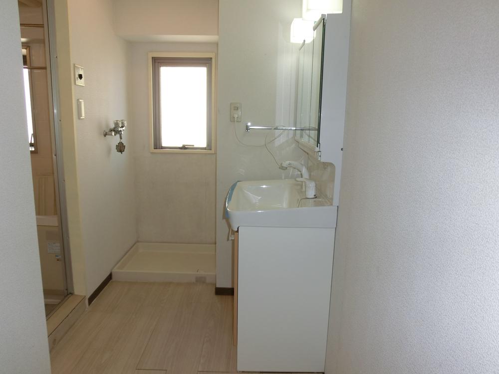 Wash basin, toilet. Washroom