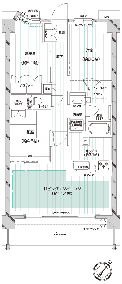 Floor: 3LDK, the area occupied: 66.5 sq m, Price: TBD