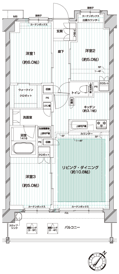 Floor: 3LDK, the area occupied: 66.3 sq m, Price: TBD
