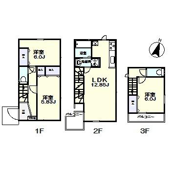 Floor plan. 31,800,000 yen, 3LDK, Land area 66.9 sq m , Building area 77.88 sq m figures (December 2013) Shooting