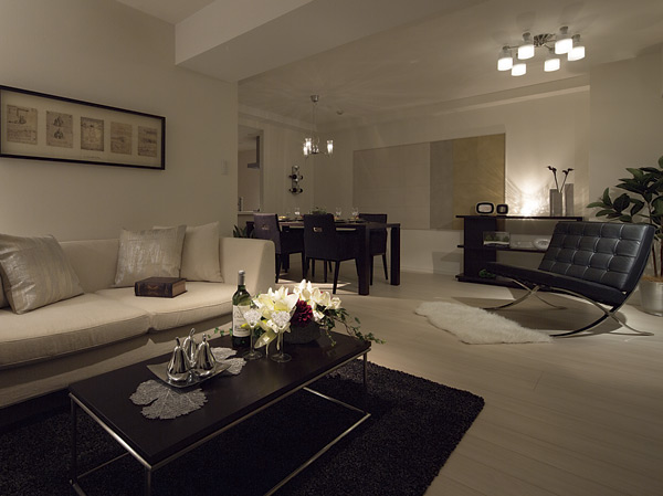 Living.  [living ・ dining] Simple to beautifully, Full transparency space. Quality of living design in peace wrap the senses. (Photo partition the took select plan (application deadline have all model room A type of Western-style (1) ・ Free of charge) is what was taken in October 2013. Also, Some paid options and furniture ・ It is included furniture etc., It is not included in the sale price)