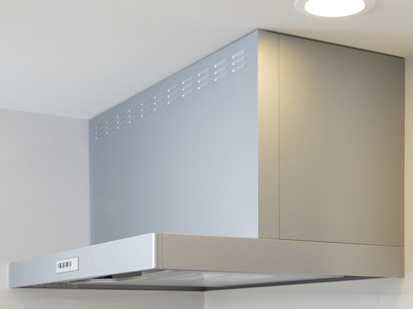 Kitchen.  [Rectification Backed range hood] It has adopted the current plate to up the suction efficiency of the air to the range hood. Care is also a simple oil stains also take a quick wipe.