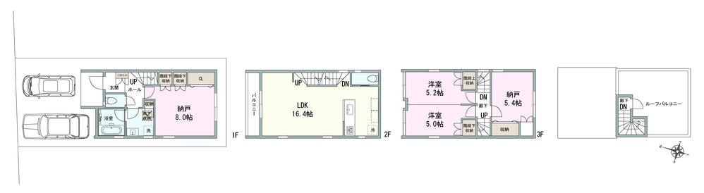 Floor plan. 43,800,000 yen, 4LDK, Land area 72.92 sq m , Building area 100.98 sq m