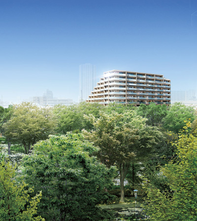 Buildings and facilities. 107 House of lush residence "Oberstdorf Kanamachi Ayers" birth. (Which was then synthesized CG processing the local peripheral photo (October 2013 shooting) in appearance Rendering, In fact a slightly different)