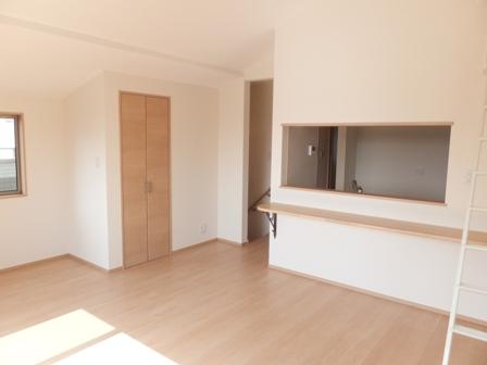 Living. A Building Living with a slope ceiling and loft