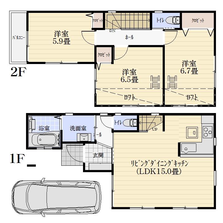 Floor plan. (9 Building), Price 32 million yen, 3LDK, Land area 71.2 sq m , Building area 78.88 sq m