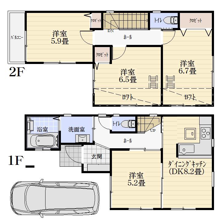 Floor plan. (10 Building), Price 32,300,000 yen, 3LDK, Land area 71.17 sq m , Building area 78.88 sq m