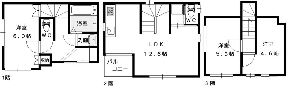 Floor plan. 29,800,000 yen, 3LDK, Land area 45.15 sq m , Building area 67.22 sq m