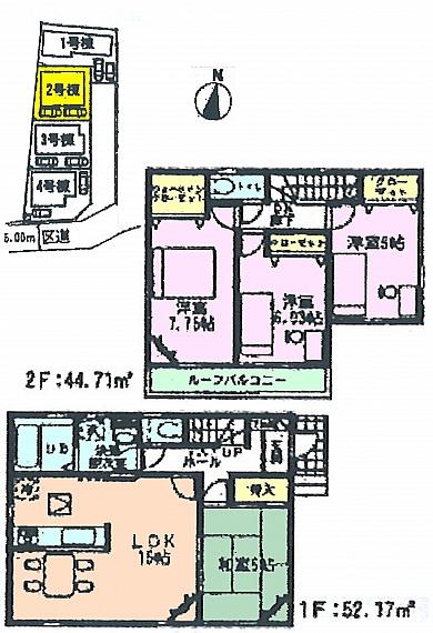 Floor plan. 28.8 million yen, 4LDK, Land area 105.34 sq m , Building area 96.88 sq m Floor