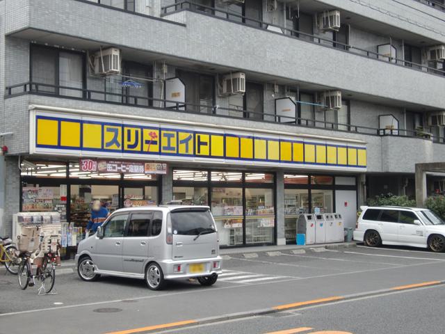 Convenience store. Three Eight 150m until Nishimizumoto shop