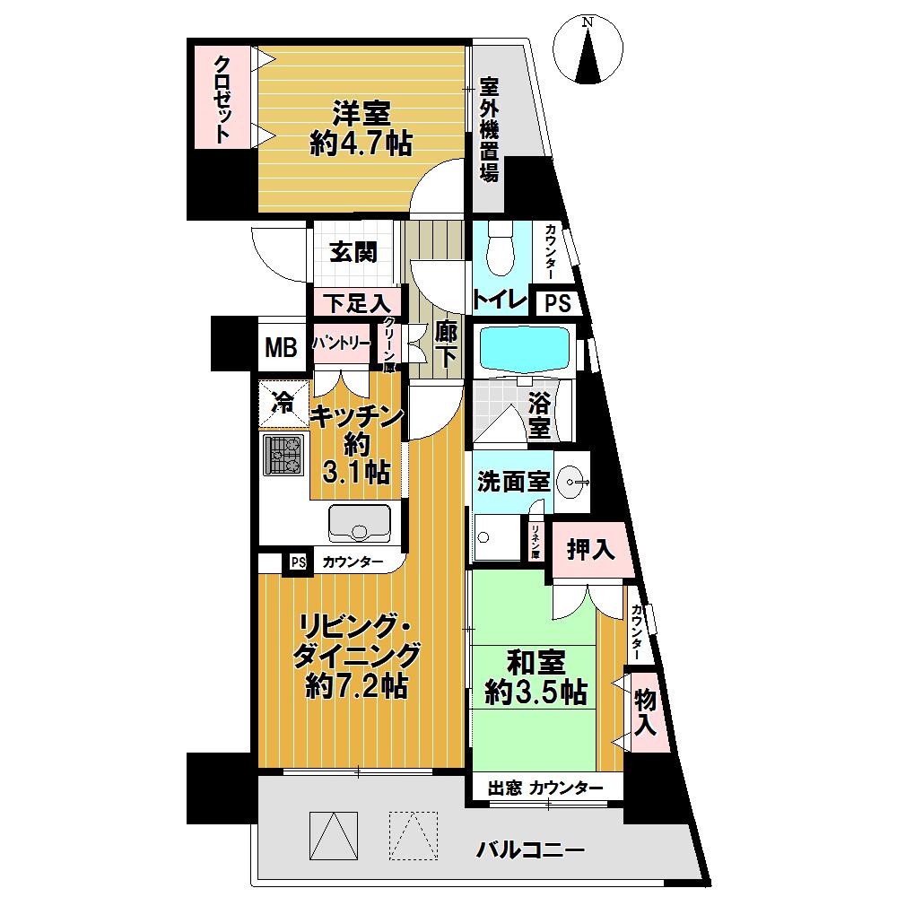 Floor plan. 2LDK, Price 22.5 million yen, Occupied area 50.32 sq m , Balcony area 11.22 sq m thought out floor plan comfortable living space