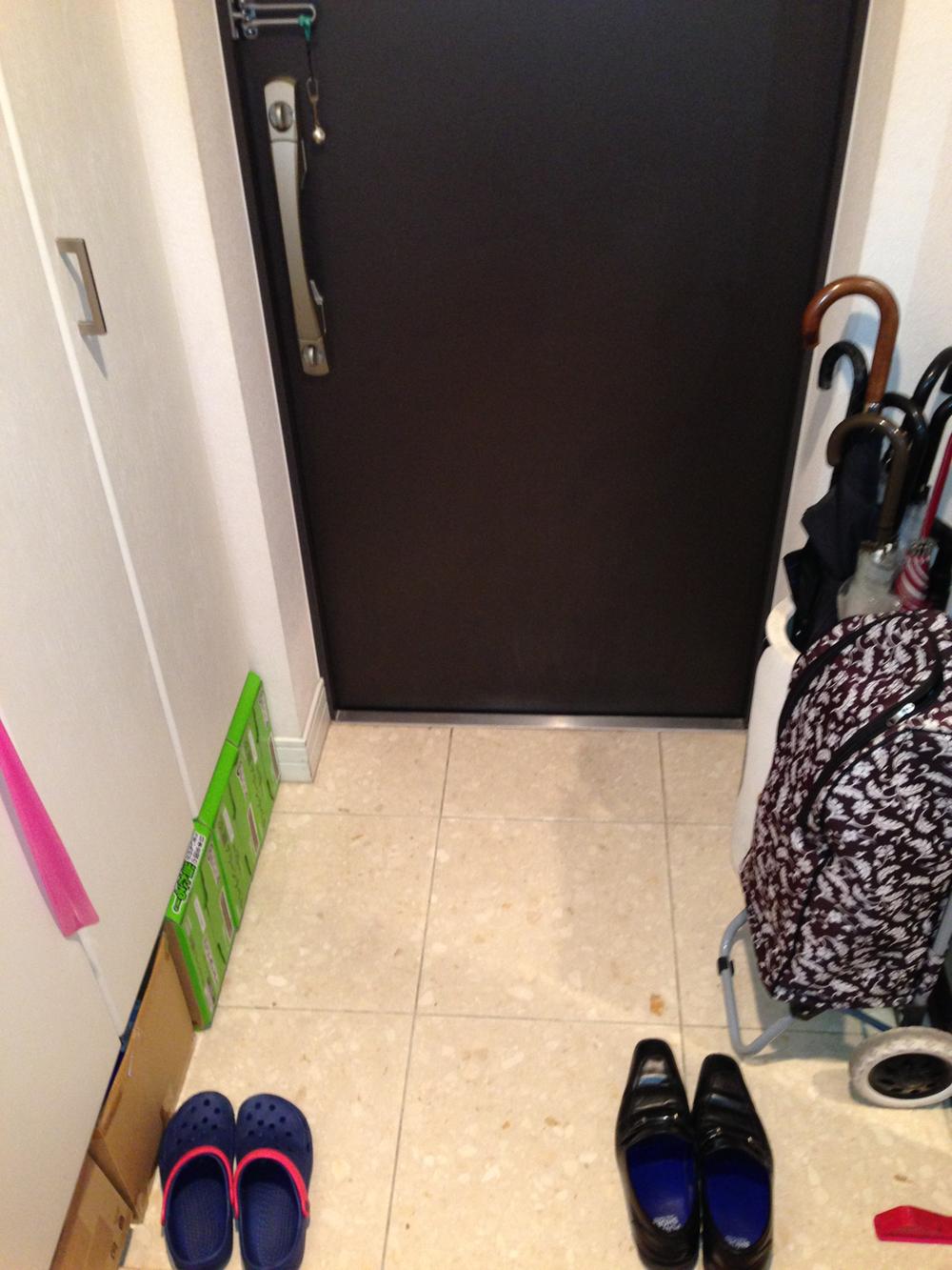 Entrance. Shoe box, Storage is abundant