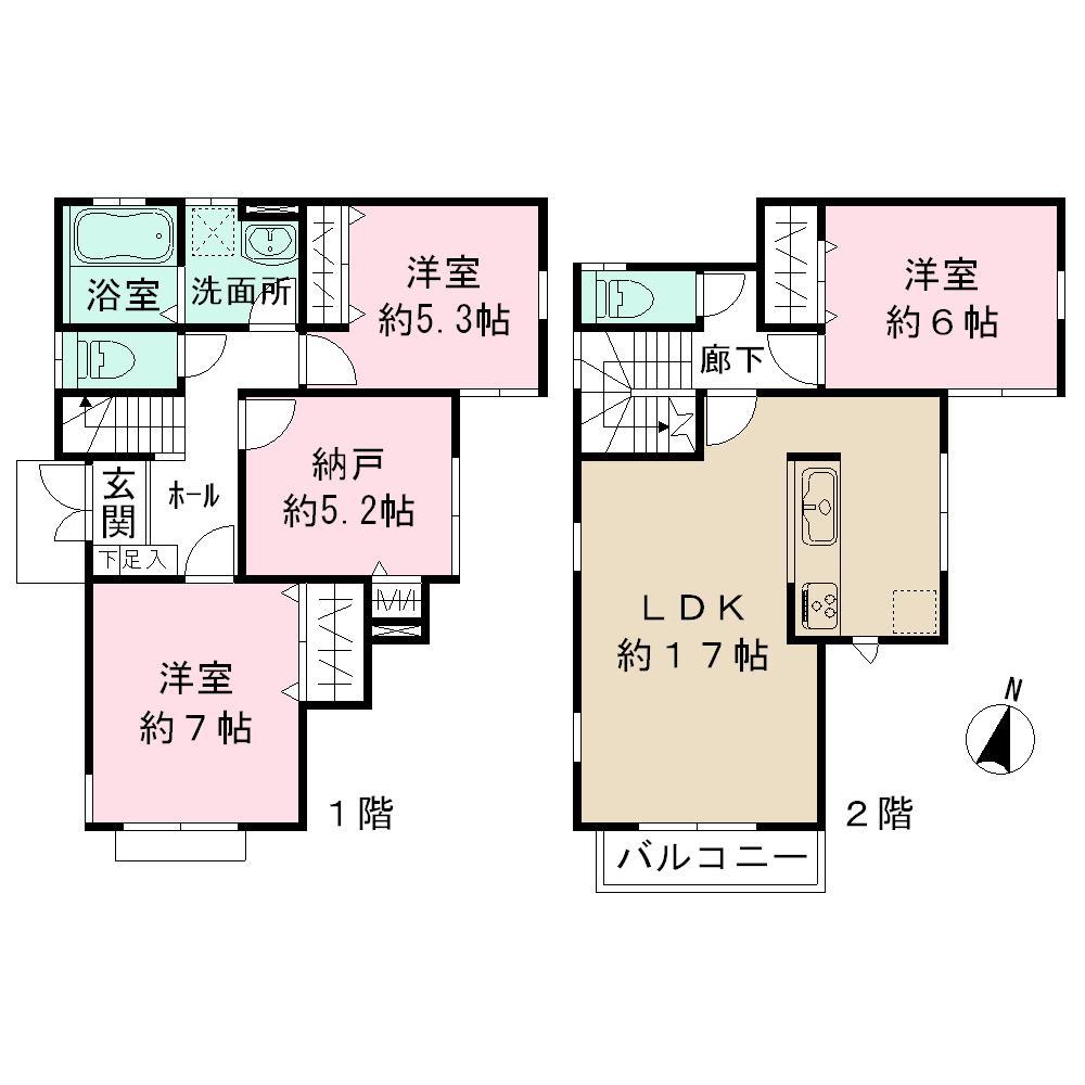 Floor plan. 41,800,000 yen, 3LDK + S (storeroom), Land area 113.38 sq m , Building area 96.47 sq m