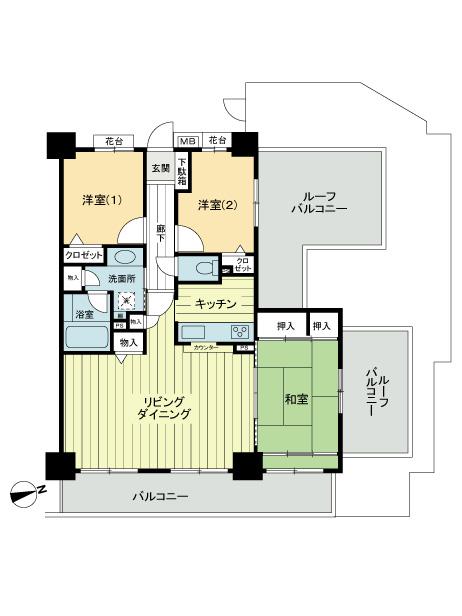 Floor plan. 3LDK, Price 28.8 million yen, Occupied area 75.27 sq m , Balcony area 11.9 sq m