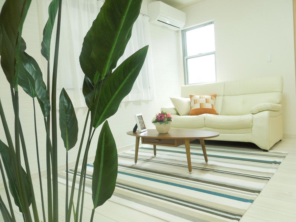 Model house photo. Bright living room