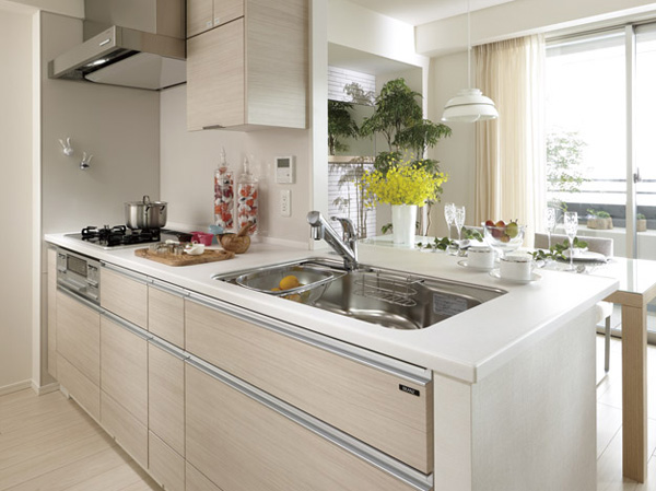 Kitchen.  [Artificial marble counter] Beautifully care of easy artificial marble. It adopted a flat counter, It produces a space that spread.