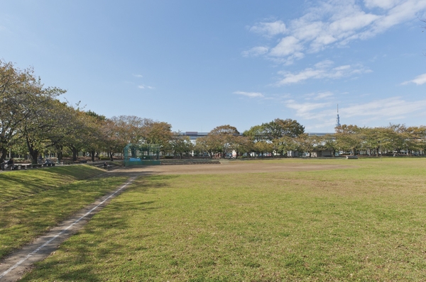Building structure. Shinkoiwa park (about 520m)