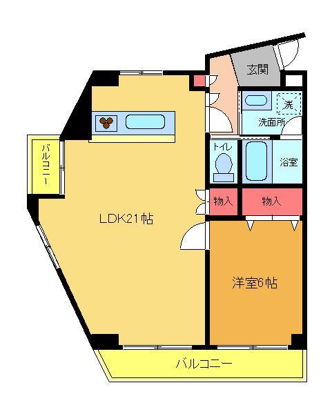 Floor plan. 2LDK, Price 17.8 million yen, Occupied area 59.62 sq m , Balcony area 7.56 sq m 1LDK → Floor change also possible to 2LDK!
