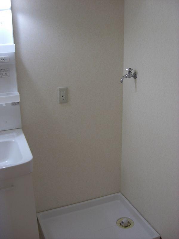 Wash basin, toilet. Washing machine Storage