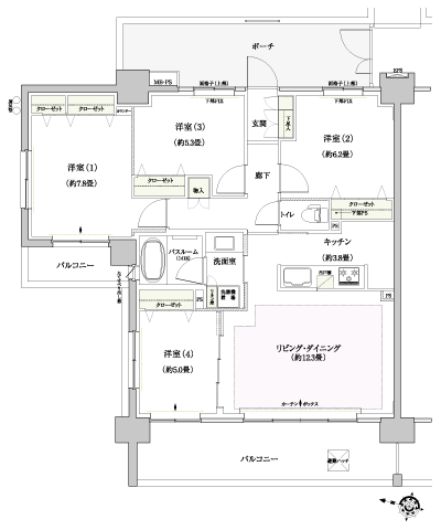 Floor: 4LDK, occupied area: 85.82 sq m