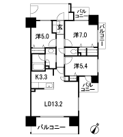 Floor: 3LDK, occupied area: 72.35 sq m