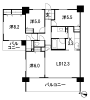 Floor: 4LDK + WIC, the occupied area: 85.82 sq m