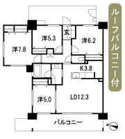 Floor: 4LDK, occupied area: 85.82 sq m