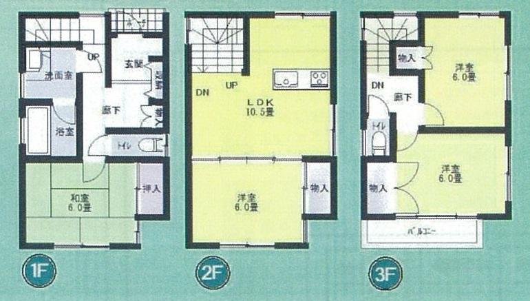 Floor plan. (C Building), Price 58,800,000 yen, 4LDK, Land area 68.93 sq m , Building area 91.92 sq m