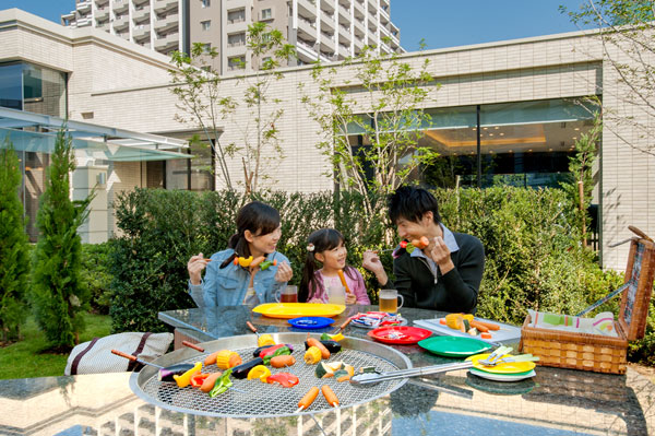 Building structure. Barbecue garden