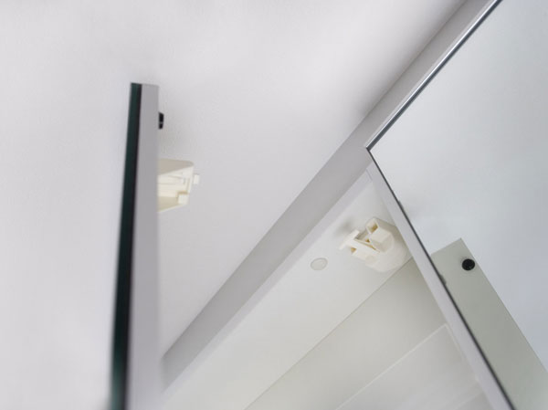 earthquake ・ Disaster-prevention measures.  [Door opening prevention mechanism] The door of the kitchen of the hanging cupboard and vanity of the triple mirror housing, To lock the door to sense the shaking of an earthquake, Installing a latch. To protect the live towards safety.  ※ that's all, Photo C type, May 2011 shooting) ※ Furniture, etc. option specification is not included in the sale price. Specification of the model room, Convenience of on construction ・ It might be subject to change in part by improvements and the like.