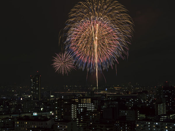 Shared facilities.  [Rooftop terrace with views of the Itabashi fireworks] Installing a rooftop terrace with a bench top in the. At the time held the "Itabashi fireworks" is, Or watching the fireworks decorate the night sky, You can spend an elegant time hoping the downtown night scene full of powerful.  ※ Contents, etc., of the fireworks display are subject to change in the future. (View photo ※ August 2009, This property than shooting than about 50m south direction of building the 21st floor)