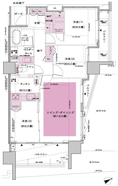 Floor: 3LD ・ K + N (storeroom) + WIC (walk-in closet), the occupied area: 71.79 sq m, Price: 53,490,000 yen, now on sale