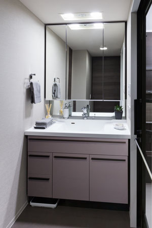 Bathing-wash room.  [Beautiful dresser] Not only the space of wash room, So I spend the human figure also feeling also want to "clean". In reference to the voice of women, I was pursuing a vanity of ideal.