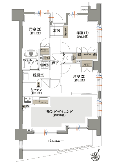 Floor: 3LDK, occupied area: 71.19 sq m, Price: 55,800,000 yen ~ 60,800,000 yen, now on sale