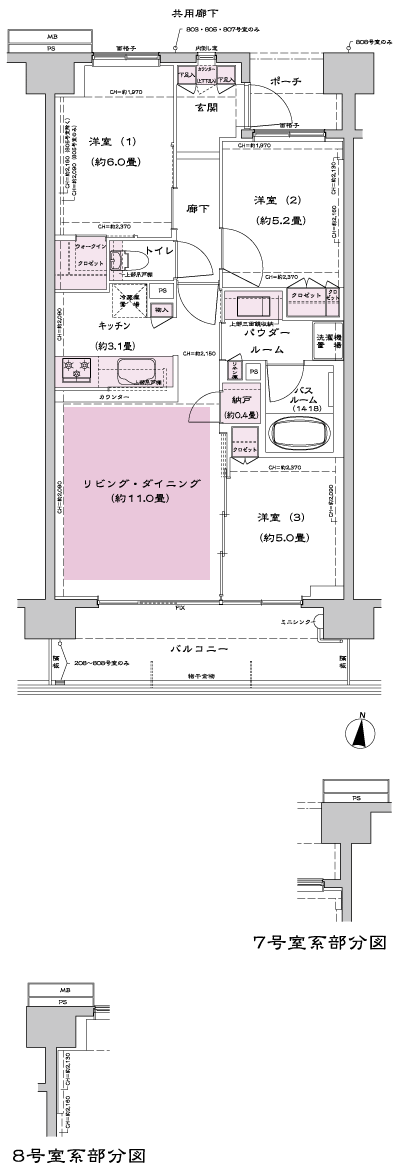 Floor: 3LD ・ K + N (storeroom) + WIC (walk-in closet), the occupied area: 66.68 sq m, Price: 46,500,000 yen, now on sale