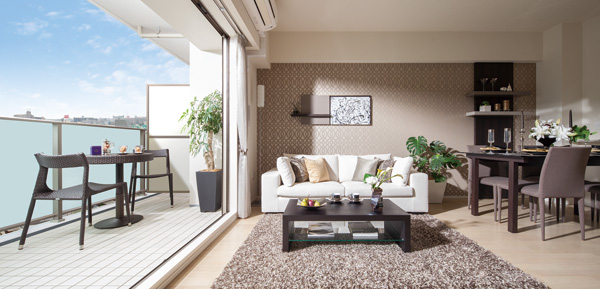 Room and equipment. There are about 36m stuff distance to the south side of the front building, Abundant sunshine in the living of all the dwelling unit unobstructed ・ It flooded the dining. Also, The adjacent Western-style is adopted sliding door, Even Western-style rooms as living room, Large living ・ It can be used freely as a part of the dining. (Including model room D type (some options ※ Compensation ・ Living the application deadline Yes) ・ CG synthesized view photos of the August 2013 shooting at the local 9th ​​floor corresponds to the LD to dining, In fact a slightly different)