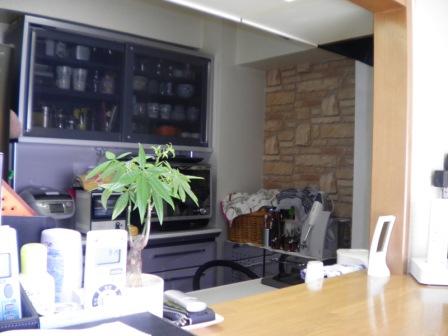 Kitchen. It becomes a room with a three-dimensional appearance in the kitchen part tile tone Cross.