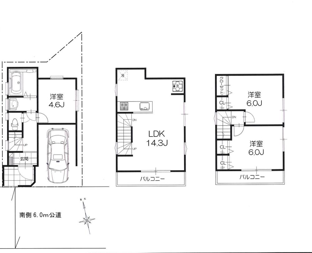 Floor plan. 38,800,000 yen, 3LDK, Land area 43.65 sq m , Building area 77.16 sq m