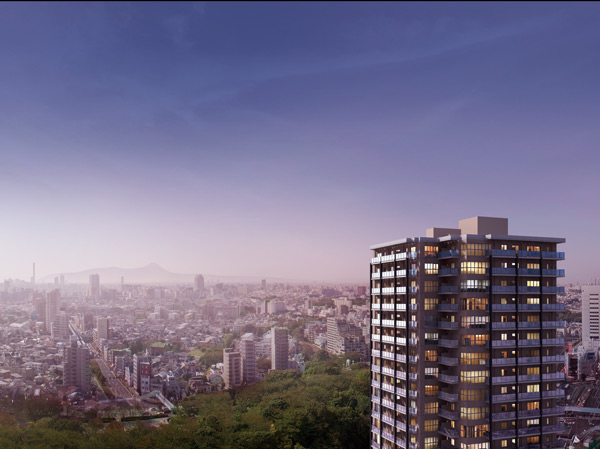 Surrounding environment. 1 minute walk from "The Prince" South Exit Station ( ※ 1). Hope to green the south of the vast Asukayama, You can city center directly connected access to the hand. (Local peripheral aerial photographs (2013 November shooting) is actually the one that was synthesized Exterior - Rendering slightly different)