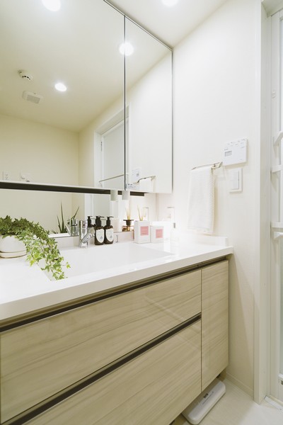 It established a "single-lever faucet" that is easy to adjust your favorite hot water temperature and the amount of water in one hand in the wash room