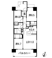 Floor: 3LD ・ K + 2WIC, occupied area: 69.08 sq m, Price: 42,880,000 yen ~ 53,980,000 yen, now on sale